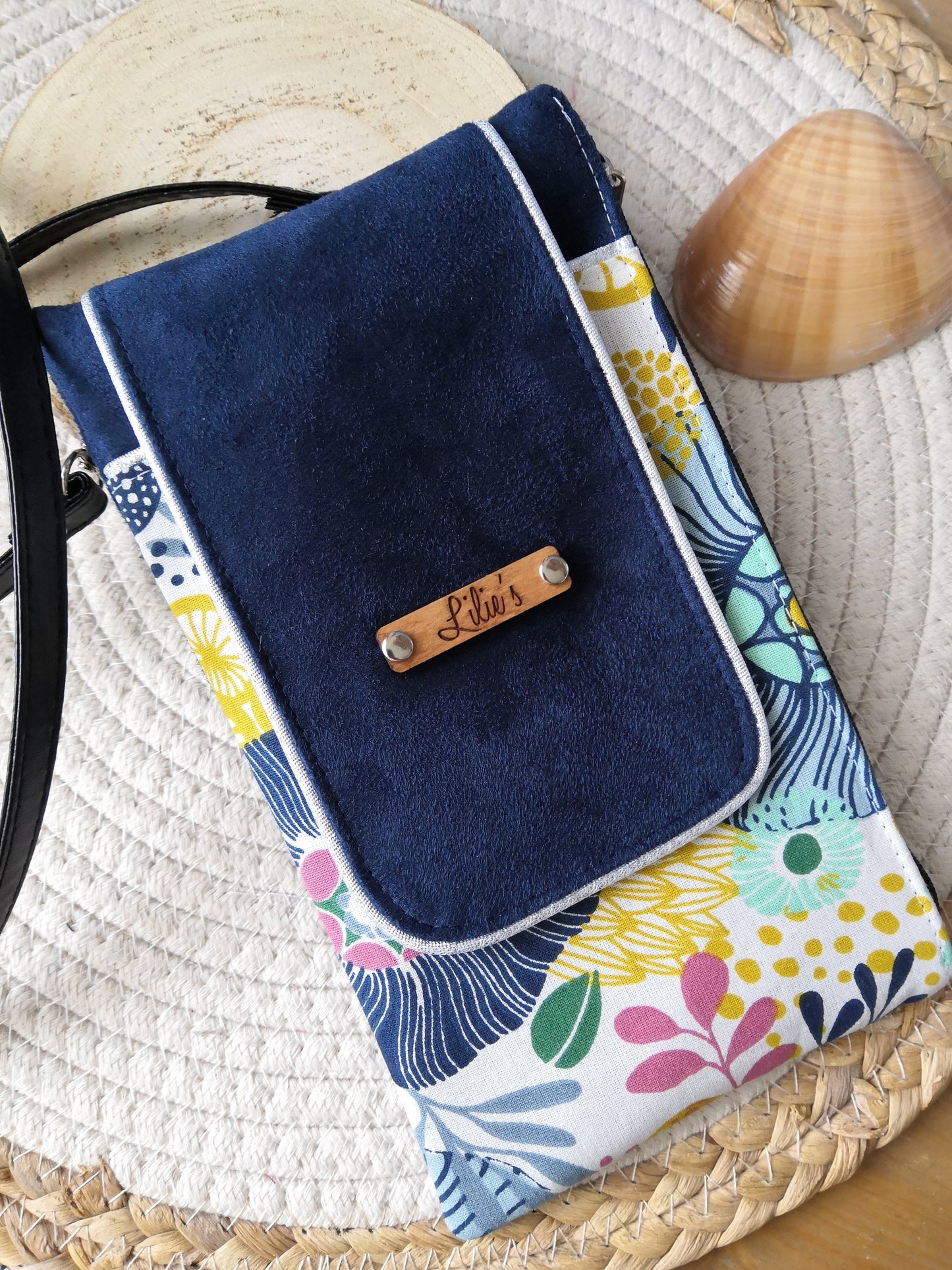 - HOLLY - la pochette à smartphone base suédine bleu roi