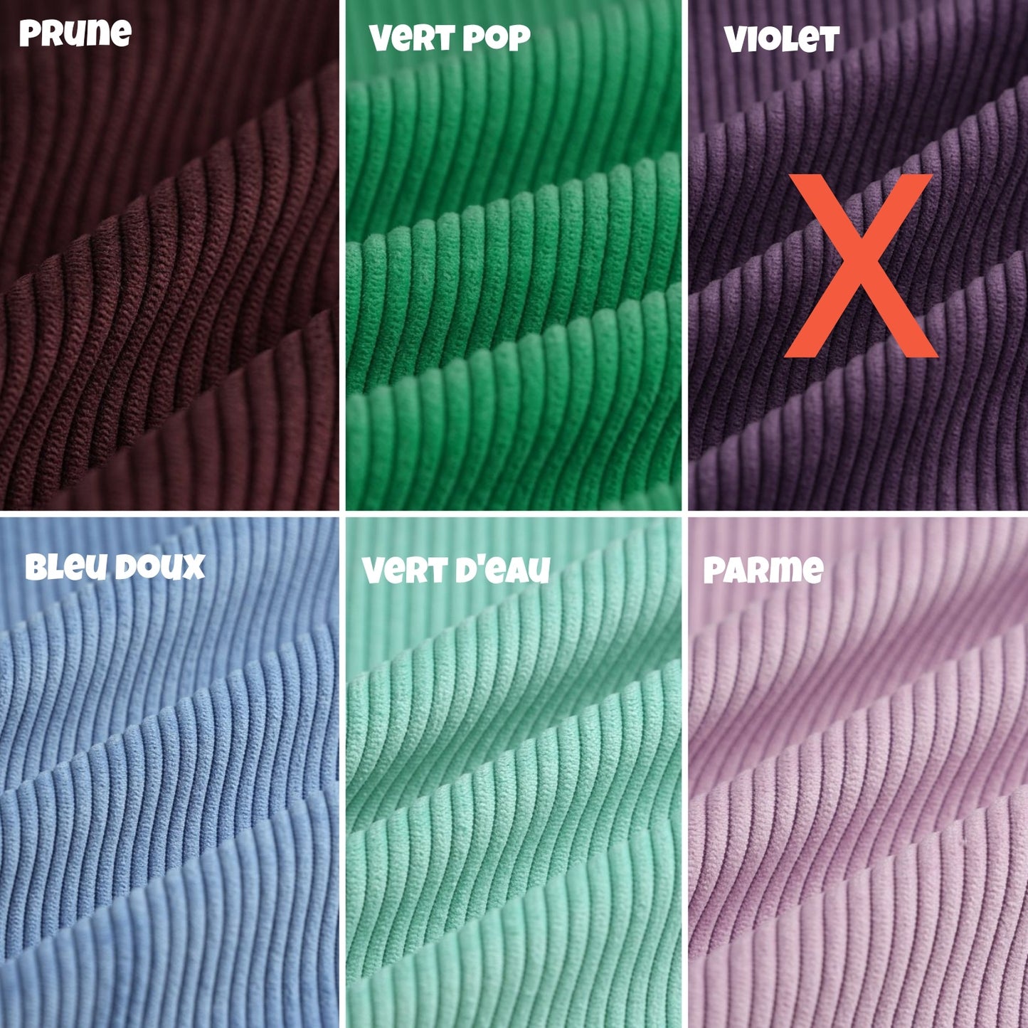 Stella-La banane velours côtelé - 18 couleurs