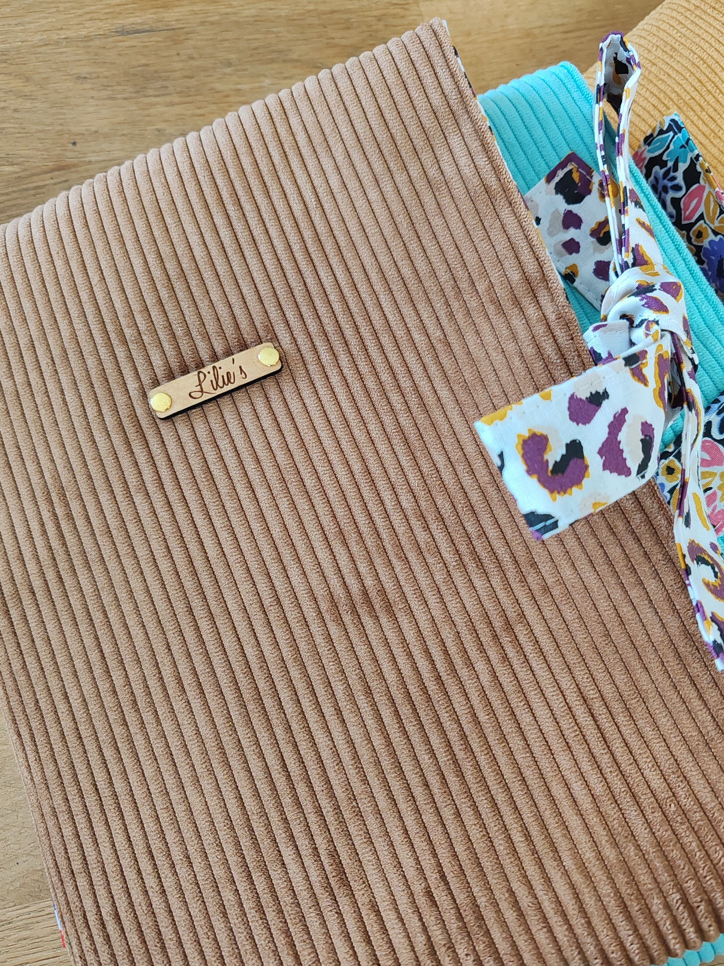 Pochette à livre format broché - velours côtelé