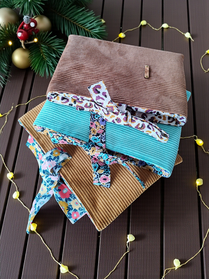 Pochette à livre format broché - velours côtelé